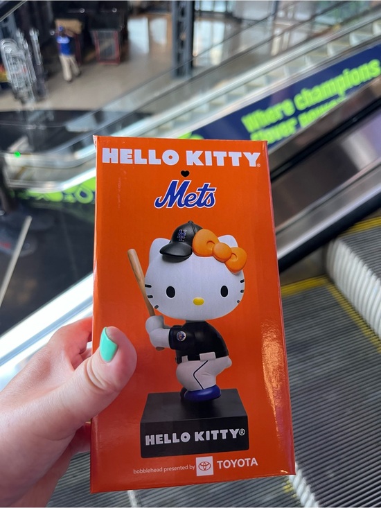Hello Kitty Other - Hello Kitty Mets Collectible Bobblehead in Orange Box